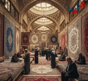 نمایی از بازار سنتی کاشان و میراث درخشان فرش‌بافی ایرانی