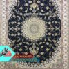 فرش 1200 شانه طرح اصفهان زمینه سرمه ای گل نقش کاشان 1