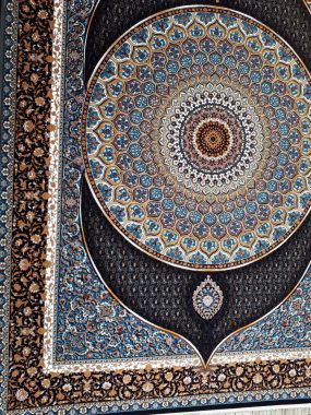فرش طرح گنبد زمینه سرمه ای