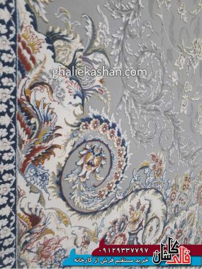 زمینه فرش 1500 شانه طرح باران زمینه سیلور محتشم کاشان - گل برجسته - 3