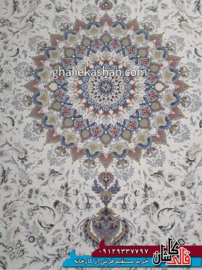زمینه فرش 1500 شانه طرح باران زمینه کرم محتشم کاشان