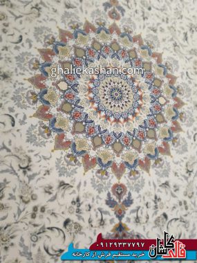 زمینه فرش 1500 شانه طرح باران زمینه کرم محتشم کاشان - 3