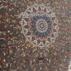 فرش 700 شانه طرح اصفهان زمینه گردویی کاشان 2