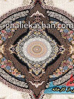 فرش 1200 شانه طرح کرشمه زمینه کرم کاشان 4