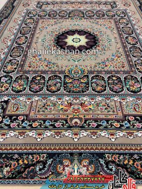 فرش 1200 شانه طرح گلاله زمینه ترمه ای کاشان 2