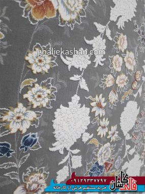 فرش 1500 شانه طرح باغ جان زمینه متالیک کاشان گل برجسته 2