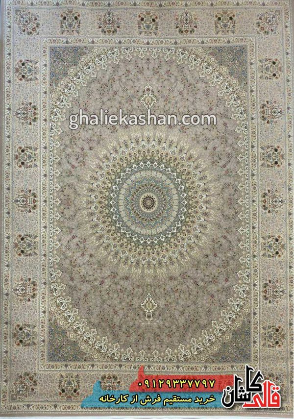 فرش 1600 شانه کد 401048102 زمینه شکلاتی کاشان