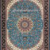 فرش 700 شانه طرح اصفهان زمینه آبی کاشان