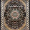 فرش 700 شانه طرح اصفهان زمینه سرمه ای کاشان