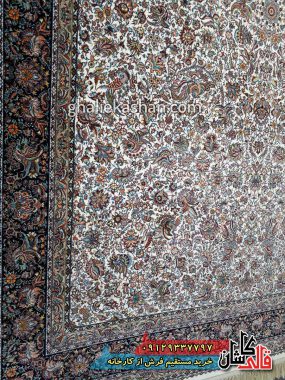 فرش 1200 شانه طرح افشان گل و مرغ زمینه کرم کاشان 3