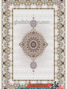 فرش 1000 شانه طرح کادو زمینه کرم کاشان