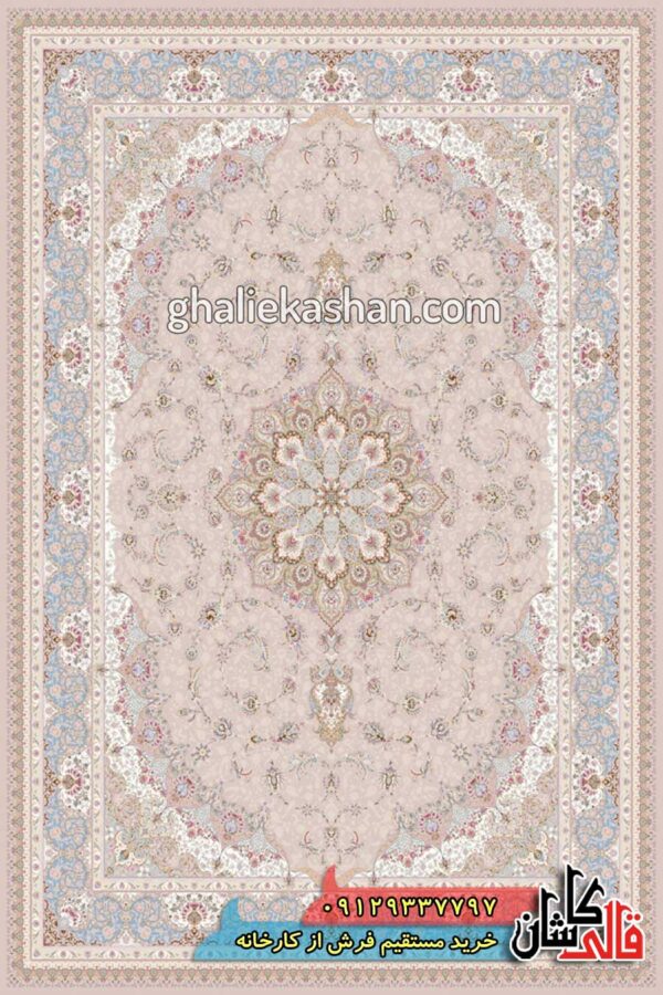 فرش 1500 شانه طرح اصفهان زمینه شکلاتی کاشان