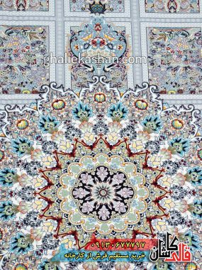 فرش کاشان قالی کاشان خرید فرش 1200 شانه طرح ارگ زمینه سیلور کاشان 1