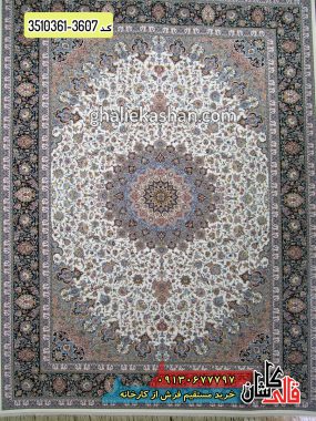 فرش 1200 شانه طرح نایین زمینه کرم کاشان