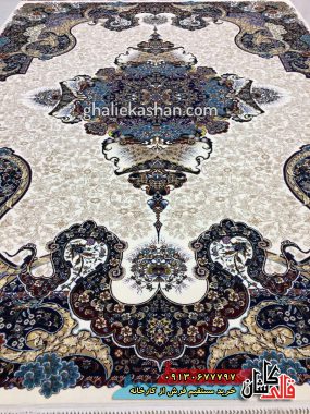 فرش کاشان قالی کاشان خرید فرش 700 شانه طرح الی زمینه کرم کاشان 1
