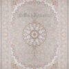 فرش کاشان خرید فرش 1200 شانه طرح اصفهان زمینه صدفی گل برجسته کاشان قالی کاشان