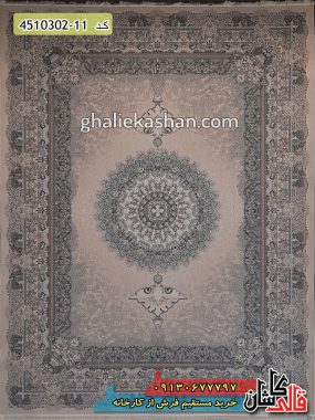 فرش 1000 شانه طرح لیلی زمینه نسکافه ای کاشان – گل برجسته