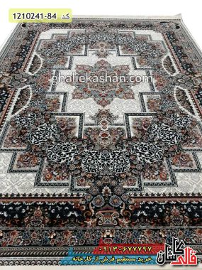 فرش کاشان قالی کاشان خرید فرش طرح 700 شانه ( 500 شانه ) طرح فرنگ زمینه کرم کاشان