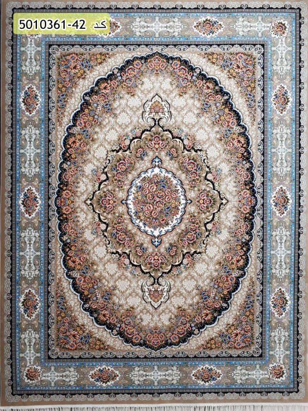 فرش کاشان خرید فرش 1200 شانه طرح پریناز زمینه بژ قالی کاشان