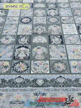 فرش کاشان خرید فرش 1500 شانه طرح ارسباران زمینه ترمه ای گل برجسته قالی کاشان