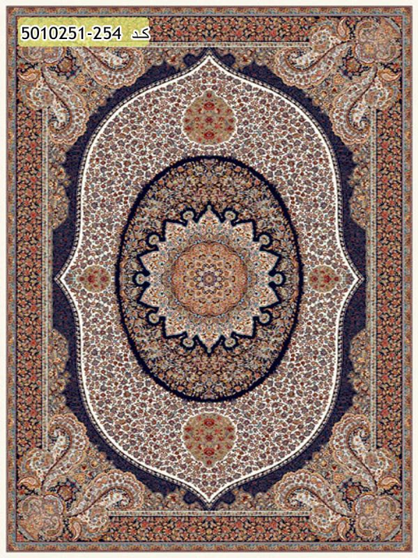 فرش کاشان خرید فرش 700 شانه طرح ویشکا زمینه کرم قالی کاشان