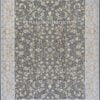 فرش کاشان - خرید فرش 1200 شانه طرح افشان درباری زمینه متالیک گل برجسته - قالی کاشان