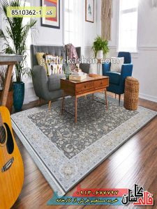 فرش کاشان - خرید فرش 1200 شانه طرح افشان درباری زمینه متالیک گل برجسته - قالی کاشان