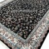 فرش کاشان - خرید فرش 700 شانه طرح افشان سرام زمینه سرمه ای - قالی کاشان