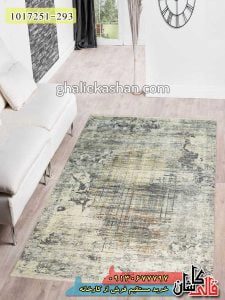 فرش کاشان - خرید فرش وینتیج فانتزی 700 شانه طرح لوکس زمینه طوسی قالی کاشان - فرش کهنه نما
