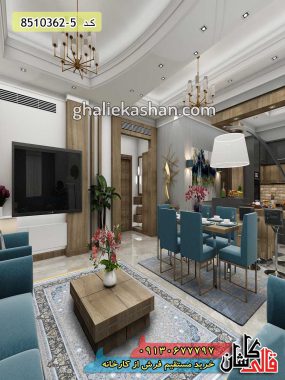 فرش کاشان-خرید فرش 1200 شانه طرح اصفهان زمینه نقره ای کاشان- قالی کاشان