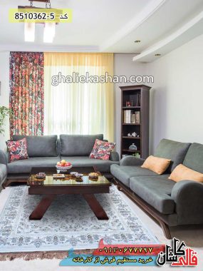 فرش طرح باغ گل 1200 شانه زمینه نقره ای گل برجسته - فرش کاشان - قالی کاشان - فرش جدید