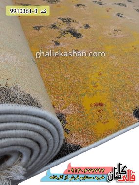 فرش کاشان خرید فرش 1200 شانه طرح وینتیج زمینه طلایی کاشان - فرش ارزان قیمت