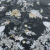 فرش کاشان خرید فرش 1500 شانه طرح روژان زمینه دودی گل برجسته قالی کاشان