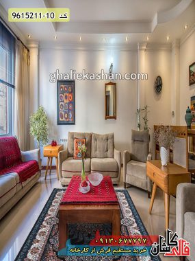 فرش کاشان خرید فرش طرح 700 شانه طرح سودا زمینه سرمه ای قالی کاشان فرش ارزان قیمت ماشینی