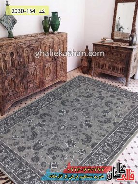 فرش کاشان خرید گلیم جاجیم نقره ای طرح پیچک قالی کاشان - قالیچه فانتزی