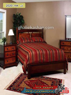 گلیم فرش طرح قاب گل زمینه لاکی کاشان-فرش کاشان-قالی کاشان