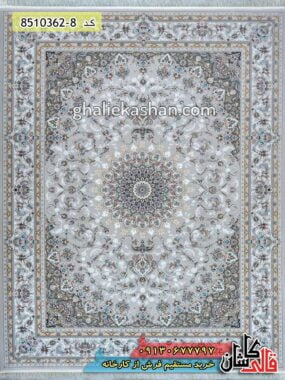 فرش 1200 شانه طرح اصفهان طوسی رنگ کاشان - خرید فرش کاشان از قالی کاشان