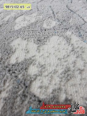 فرش فانتزی طرح خزان زمینه نقره ای گل برجسته کاشان - خرید فرش فانتزی مدرن جدید