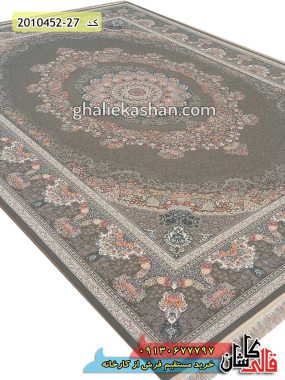 فرش کاشان قالی کاشان، فرش 1500 شانه طرح بهشت متالیک گل برجسته