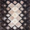 فرش شگی سه بعدی سه رنگ قهوه ای کرم نسکافه ای طرح پازل هندسی کاشان - فرش پرزبلند جدید قالی کاشان