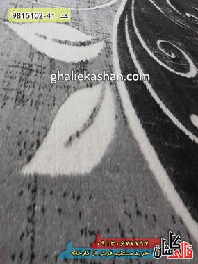 فرش فانتزی مدرن طوسی رنگ جدید طرح گل ناز گل برجسته - فرش کاشان مدرن