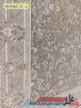فرش 1200 شانه جدید طرح رز افشان زمینه متالیک گل برجسته کاشان - قالی کاشان