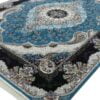 فرش 700 شانه طرح سوگند زمینه آبی فیروزه ای کارخانه فرش کاشان - فرش آبی رنگ جدید