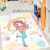 فرش کودک دخترانه طرح پرنسس پاییزی تمام رنگ 700 شانه کاشان - فرش کلاریس قالی کاشان