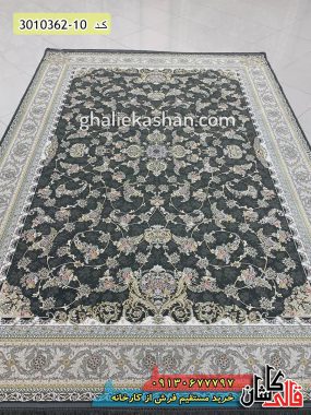 فرش طرح ویکتوریا دودی 1200 شانه طلاکوب گل برجسته تراکم 3600 - فرش جدید و مدرن کاشان