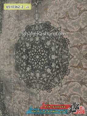 فرش وینتیج کهنه نما 1200 شانه طرح اهورا زمینه نقره ای طوسی گل برجسته کاشان - فرش جدید برای دکوراسیون مدرن