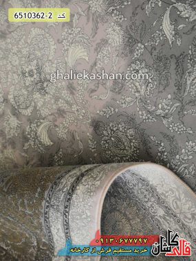 فرش وینتیج کهنه نما 1200 شانه طرح اهورا زمینه نقره ای طوسی گل برجسته کاشان - فرش جدید برای دکوراسیون مدرن