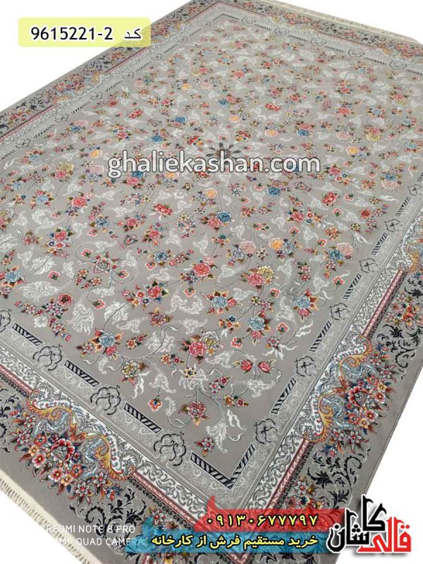 فرش 700 شانه طرح افشان جانان زمینه فیلی کاشان - فرش ارزان قیمت و جدید طرح افشان