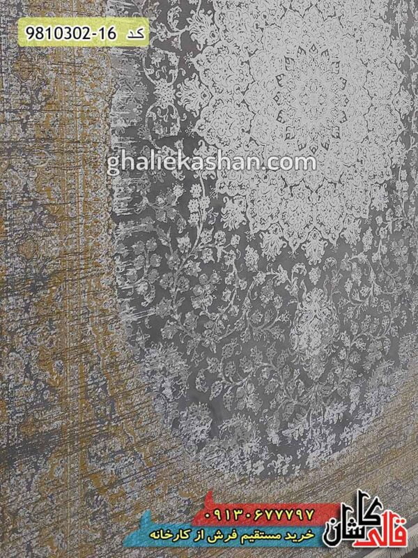 فرش وینتیج 1000 شانه طرح نایین زمینه سیلور - فرش کهنه نمای فیلی رنگ جدید و شیک