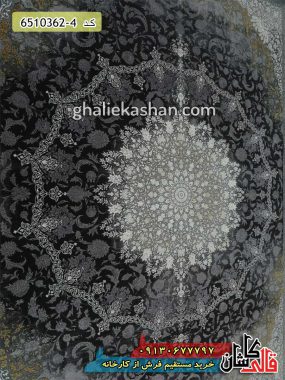 فرش 1200 شانه طرح وینتیج سلین زمینه طوسی کاشان - فرش طوسی جدید کهنه نما